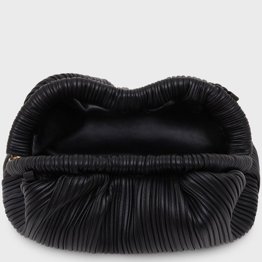 Women's Mansur Gavriel Pleated Mini Cloud Clutch Bags Black | AU M485XP